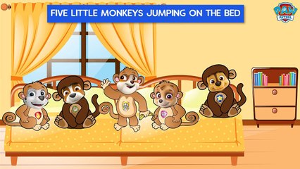 5 Little Monkeys jumping on the Bed - Baby Child Crying & LEARN COLORS with Paw Patrol Nur