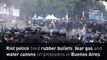 Riot police have clashed with protesters in Buenos Aires