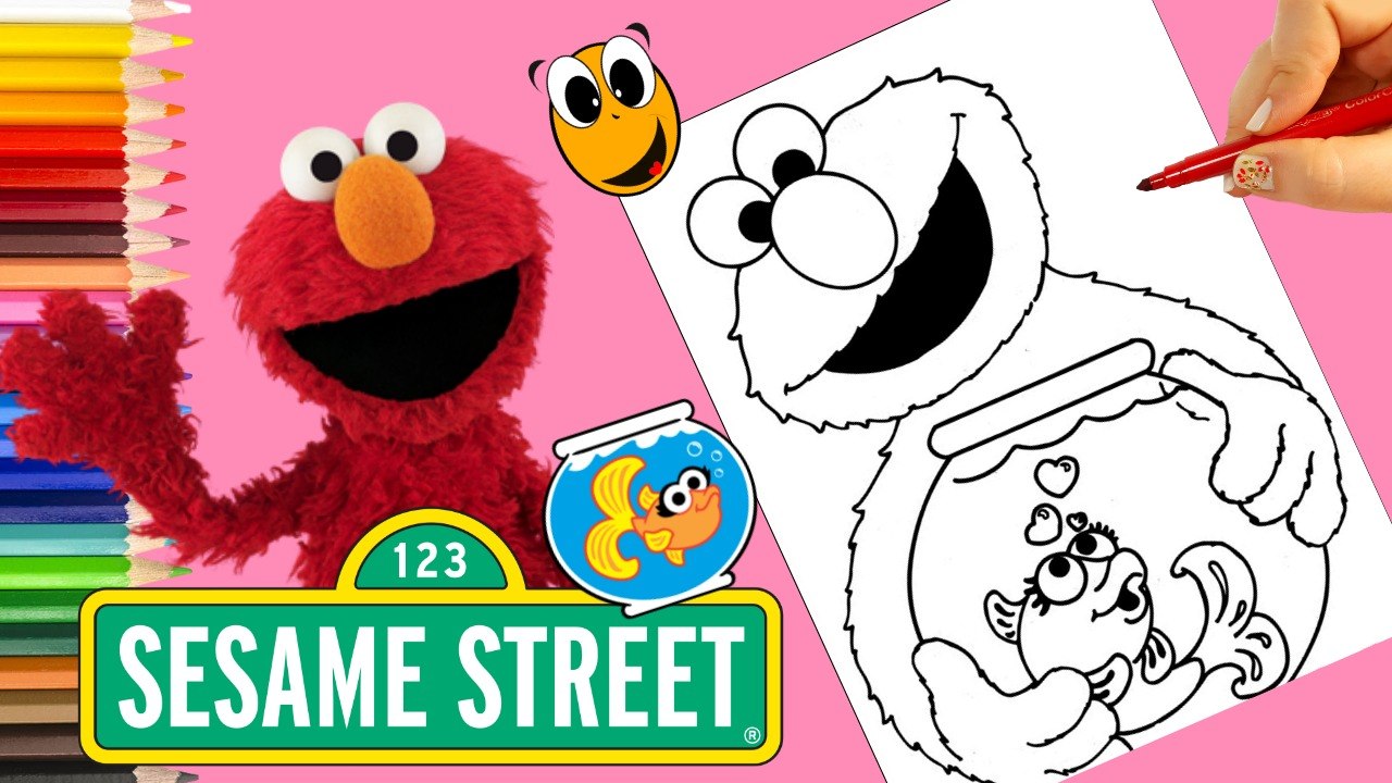 Coloring Elmo  Sesame Street Coloring Book kokicute  Crayola Markers  colored pencils KOKI DISNEY TOYS