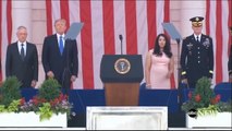 President Trump Sings National Anthem Before Delivering Speech on Memorial Day, Arlington