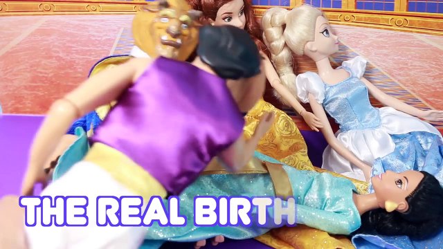 Disney Princess Jasmine PREGNANT Barbie Parody Dream Birth Story Disney Frozen Elsa Beast