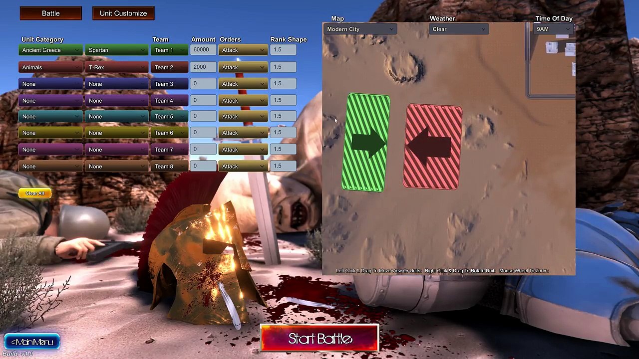 1.000 T REX vs 30.000 SPARTANS Ultimate Epic Battle Simulator