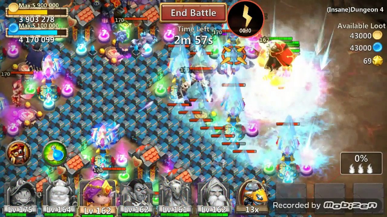 #4- Insane Dungeon 4-1-4-10 with F2P heroes only