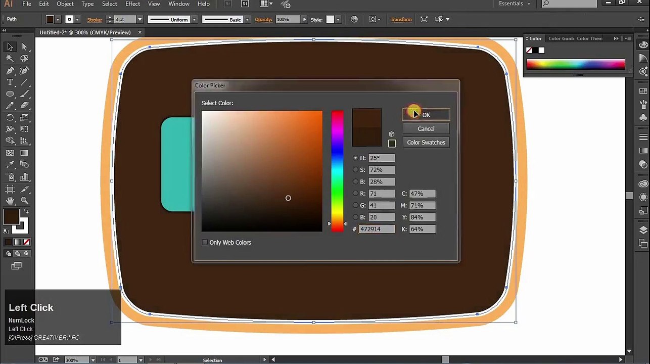 Television Flat Vector Icon Illustrator Tutorial