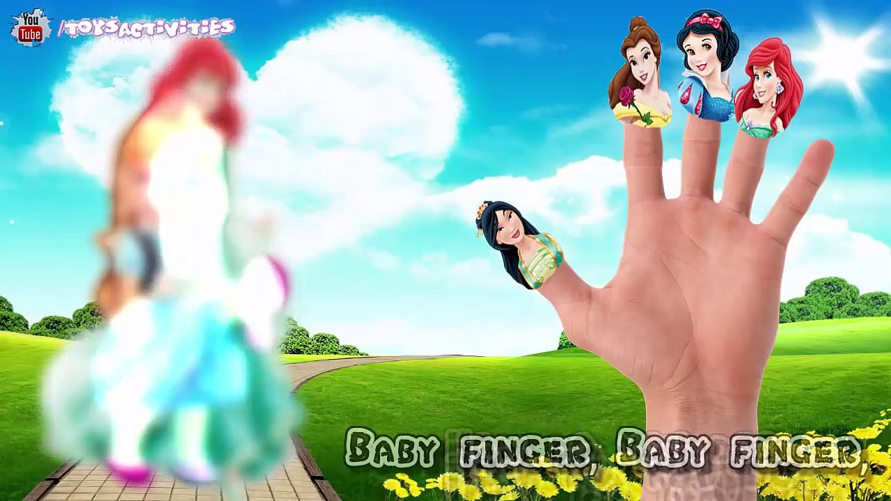 Disney Princess Snow White, Ariel, Princess Belle, Princess Mulan, Frozen Anna Finger Family Song,Animated cartoons movies 2017