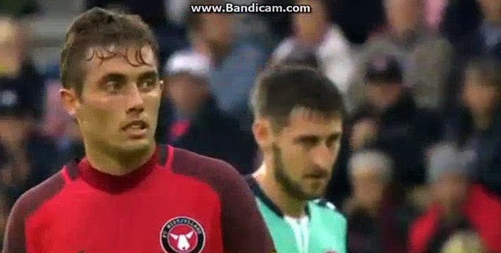 Poulsen Penalty Goal Midtjylland (Den) 3 - 0 Derry City (Nir) 29-06-2017