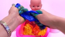 Bébé bain couleur les couleurs poupée mousse Comment gelée Apprendre faire faire monstre arc en ciel vase temps équipe à Il