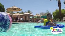 Kids Playtime at the Pool and Water Slide! Family Fun Vacation at Resort Hotel