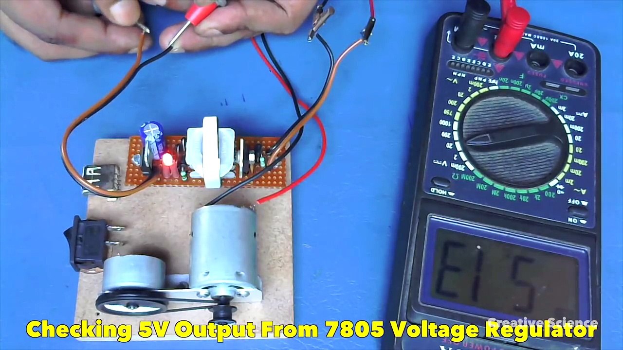 Self Running DC Motor Generator Mobile Charger