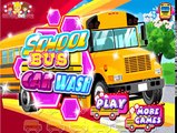 Autobuses Escuela lavar autobús escolar en el juego aéreo coche