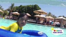 Kids Playtime at the Pool and Water Slide! Family Fun Vacation at Resort Hotel