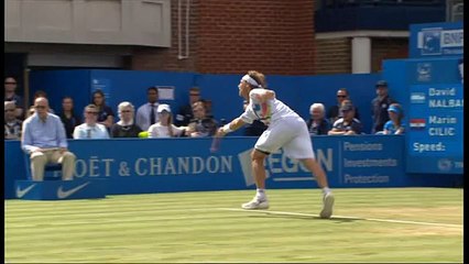 David Nalbandian angrily kicks Linesman in Queens Final [17/6/12] - BBC One (ORIGINAL VIDEO)