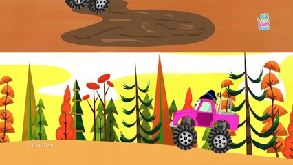 Monster Truck Cartoon Video   Monster Truck Family Finger Songs   Monster Truck Videos For Kids