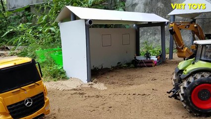 Backhoe digging, excavator for kids   Toys trucks for kids