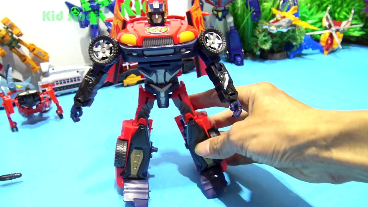 Xe ô tô cảnh sát đồ chơi biến hình của bé Tiba 4k Car transformer toys 385 Kid Studio