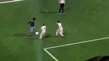 Veja o golaço que o filho do Cristiano Ronaldo fez na festa no Bernabéu