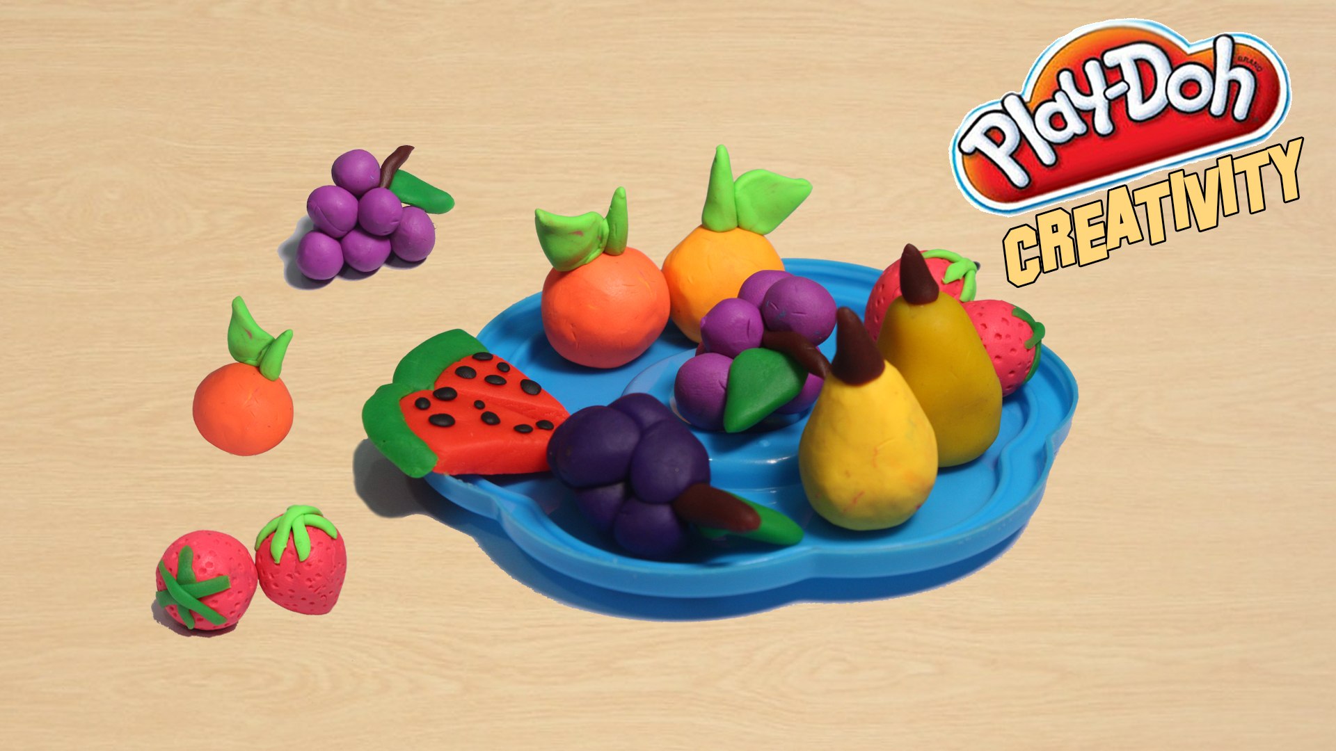 3 Minute Crafts / DIY Play doh fruits / How to make fruits with play doh  clay modelling, image size:1920x1080