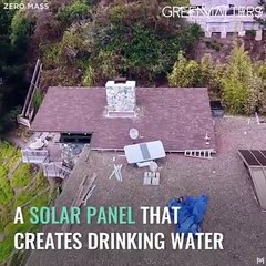 a solar panel the crates drinking water