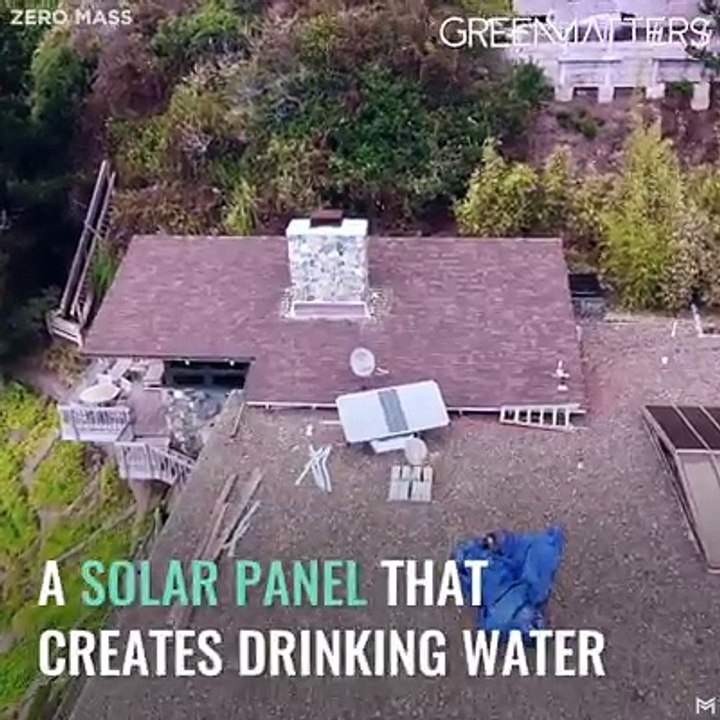 a solar panel the crates drinking water