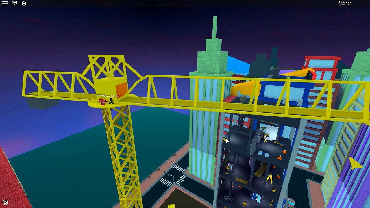 THE WORST HEROES OF ROBLOXIA! I PUSH THEM OFF A MOVING CRANE!!