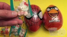 Opening 3 JUMBO Surprise Eggs! Angry Birds Disney Planes Hello Kitty!