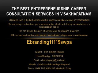 1.The Best Entrepreneurship Career consultation services in Visakhapatnam