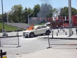 Taksim'de Panik Anları! Lüks Cip Alev Alev Yandı