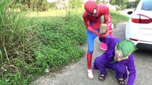 Mashas Fidget Spinners were crushed under car wheel of silly Joker w/ Spiderman | Funny M