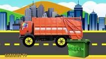 Узнайте цвета с мусор грузовая машина и Улица транспортных средств Дети цвета обучение видео коллекционирование