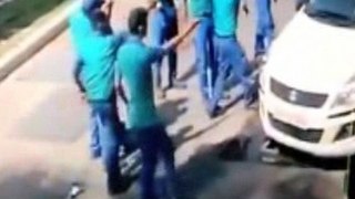 Careless Lady Driver runover car at Petrol pump staff who was seriously injured in Surat