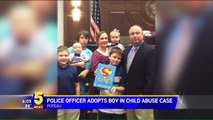 Boy Adopted by Police Officer Who Rescued Him from Abusive Home