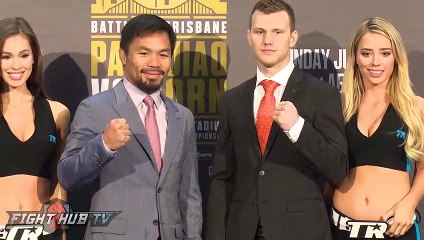 FACE OFF DOWN UNDER! MANNY PACQUIAO VS JEFF HORN FULL FACE OFF VIDEO