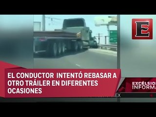 Tráiler cae de un puente en Nuevo León
