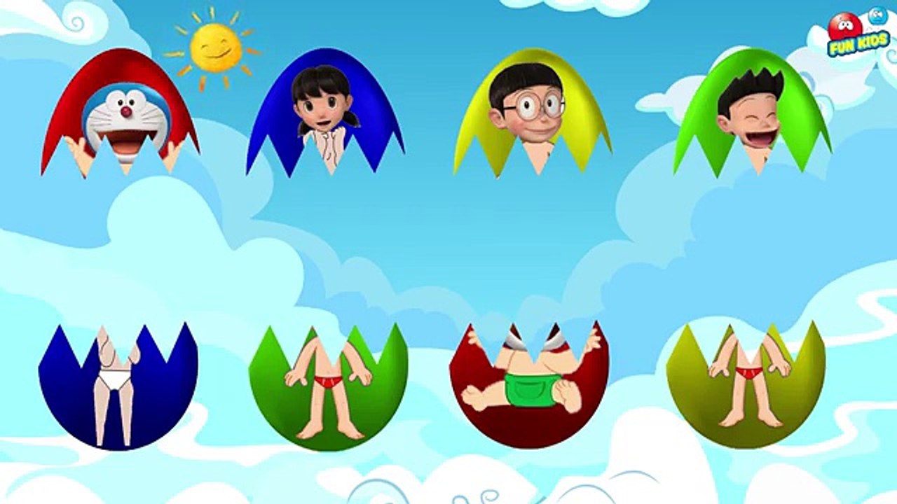 Wrong Heads Eggs Baby Doraemon Xuka And Xeko NobitaFinger Family Nursery Rhymes Learn Colors