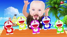 Bad Baby Crying To Learn colors with 3D Lollipops Doraemon Finger Family Nursery Rhymes
