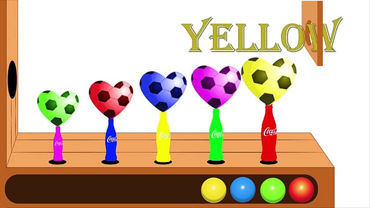Learn Colors with Soccer Ball Heart Coca Xylophone Hammer Toys for Children Kids Toddlers Video