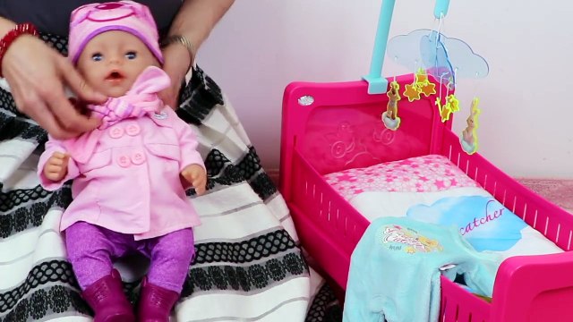 Baby Born Morning Routine * Play Baby Doll bedroom, dollhouse bathroom, baby doll bath & p