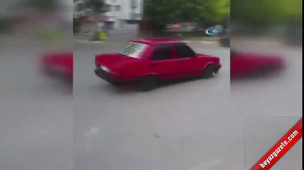 Hastane önünde 'drift' yapan maganda kamerada