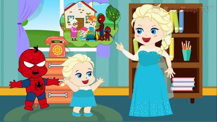 Frozen Elsa Spiderman Save Robber & Crying in Prison New Episodes! Finger Family Song Nurs