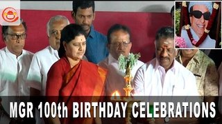 CM Panneerselvam, Sasikala at MGR's 100th birth anniversary Pays Tributes