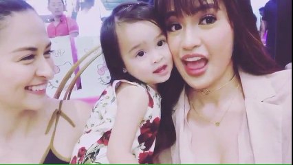 Baby Zia, Mama Marian at Ate Julie Anne at the opening of Hello Kitty Cafe!