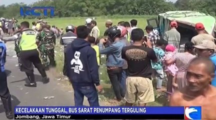 Bus Terguling di Jombang, 49 Penumpang Terluka dan 1 Tewas