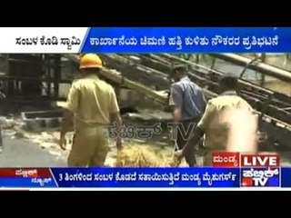Workers Climb On Chimney And Threaten Of Suicide
