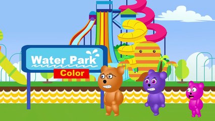 Gummy Bear PUSH Bear INTO POOL?  Surprise Eggs Play Doh Nursery Rhymes