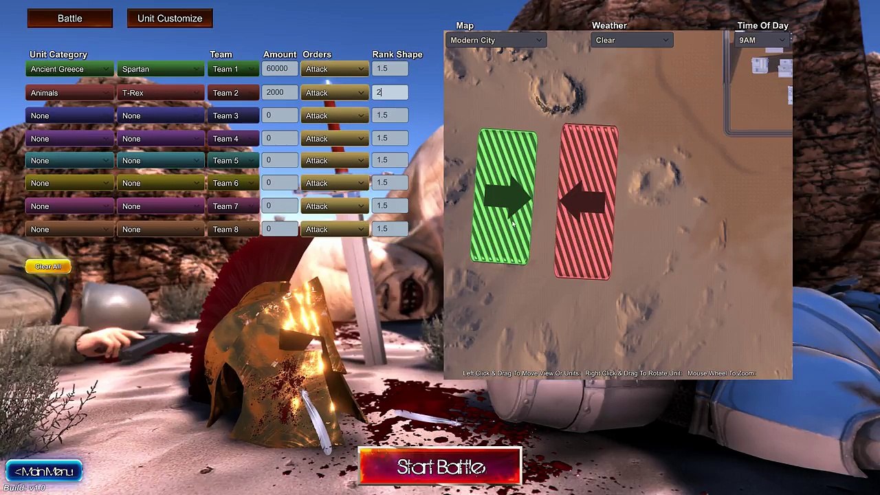 1.000 T REX vs 30.000 SPARTANS Ultimate Epic Battle Simulator