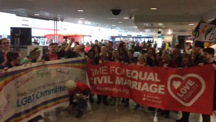 Love Train Travels from Dublin to Belfast to Join the March for Equal Marriage