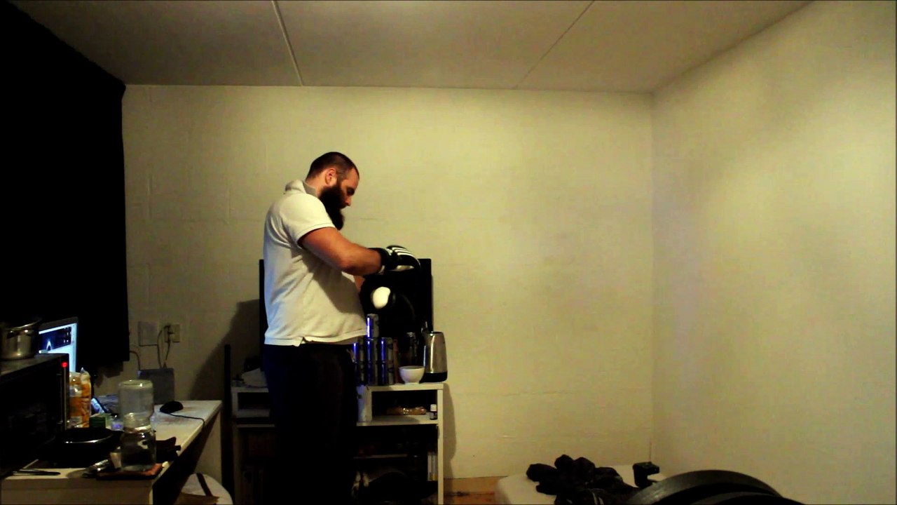 Shadow boxing with 18 oz boxing gloves Multiple punches after each other 2