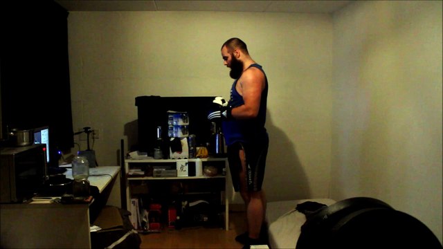 Shadow boxing with 18 oz boxing gloves 5 with evading punches