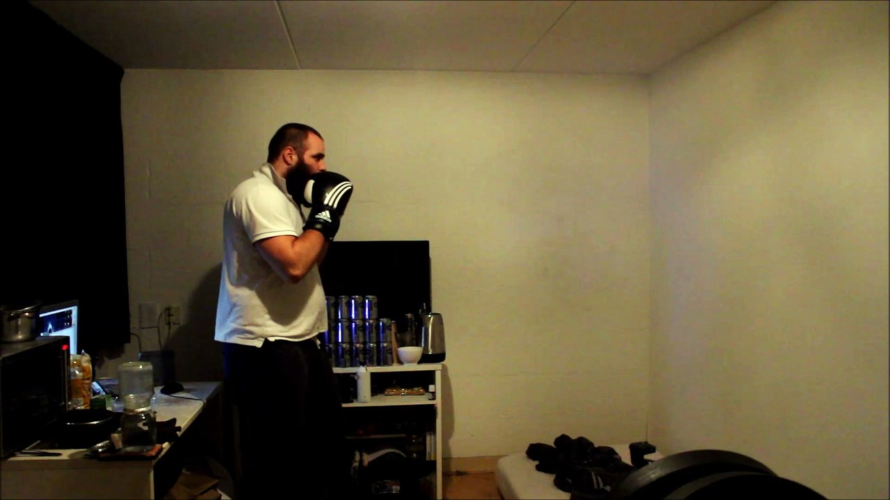 Shadow boxing with 18 oz boxing gloves 6 1080p HD