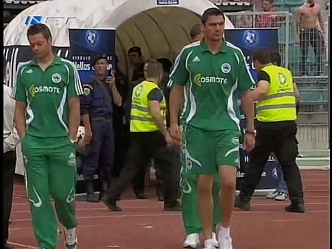 ΑΕΛ-Παναθηναϊκός 2-1 Τελικός κυπέλλου 2007 Η είσοδος των ομάδων